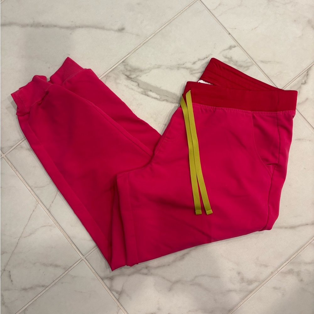 FIGS Women Jogger Style Scrubs Pants Shocking Pink
